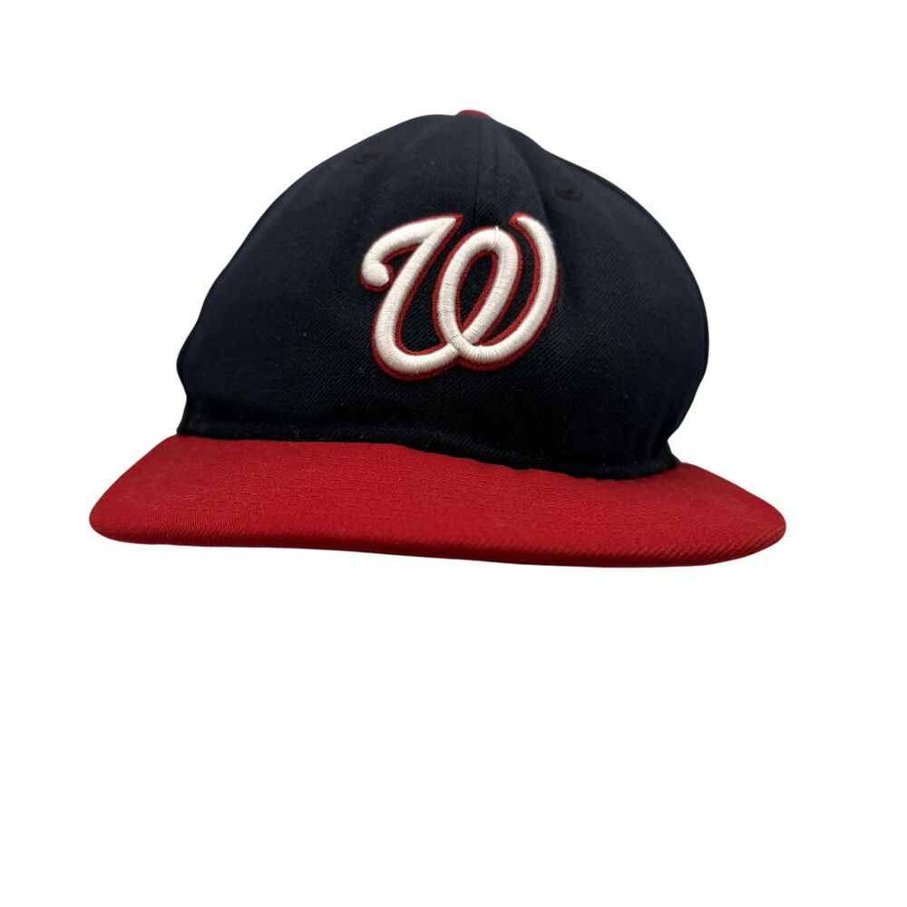 Washington Nationals Hat Cap Fitted Mens 7 1/2 Blue MLB Baseball New Era 59FIFTY